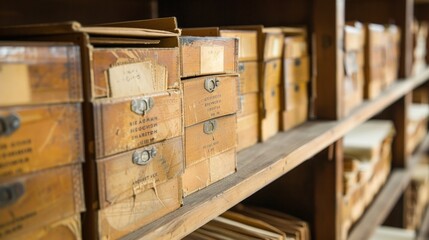 Sticker - Write about the use of archival boxes and folders in a document archive. Describe the materials used, labeling practices, and how proper storage techniques prolong the lifespan of documents.