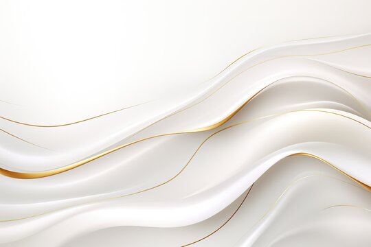 Abstract white and gold background with wavy lines.