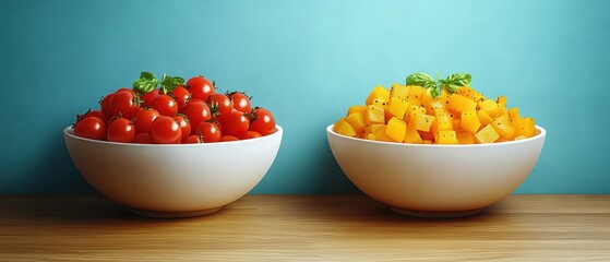 Portion size comparison, healthy vs. unhealthy, flat design illustration