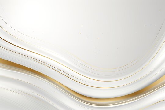 Abstract white and gold curved lines background.