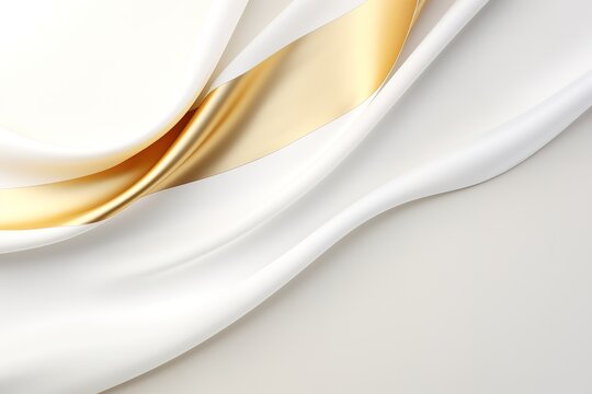 Abstract white and gold fabric background.