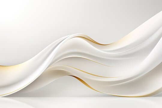 Abstract white and gold wave background.