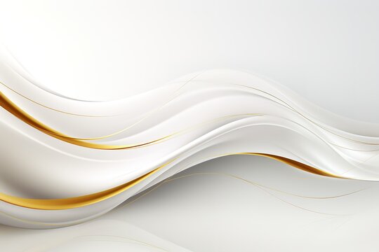 Abstract white and gold wave background.