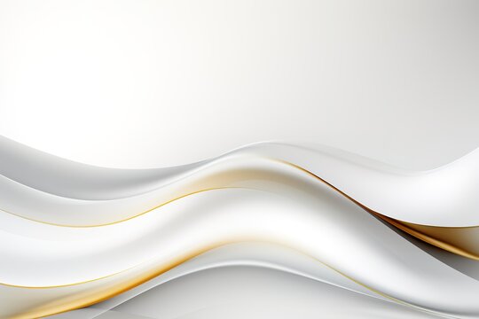 Abstract white and gold wave background.