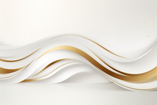 Abstract white and gold wave background.
