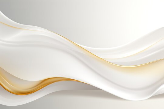Abstract white and gold wave background.