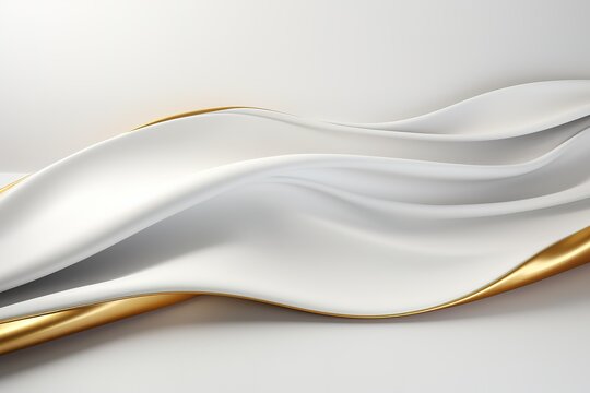 Abstract white and gold wave background.