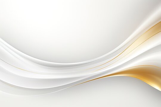 Abstract white and gold wave background.