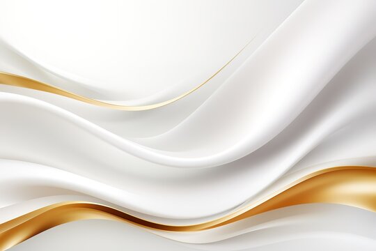 Abstract white and gold wave background.