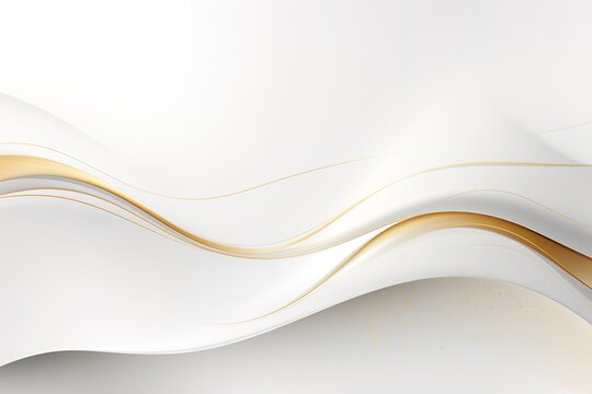 Abstract white and gold wave background.