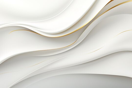Abstract white and gold wave background.