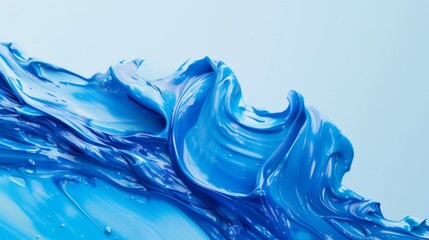 Poster - Transparent blue paint on a clean background