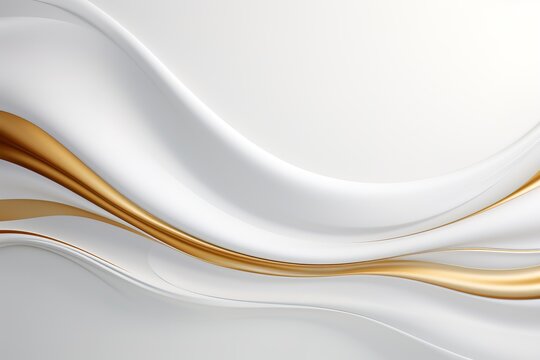 Abstract white and gold wave background.