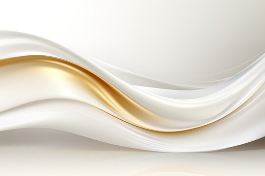 Abstract white and gold wave background.