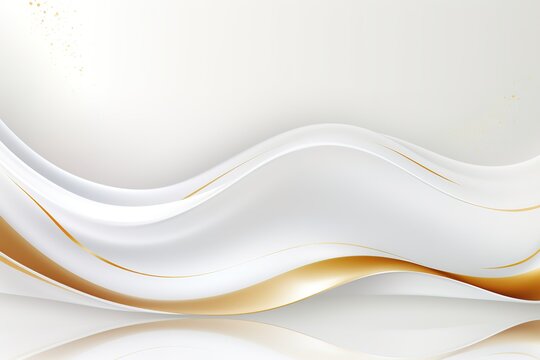Abstract white and gold wave background.