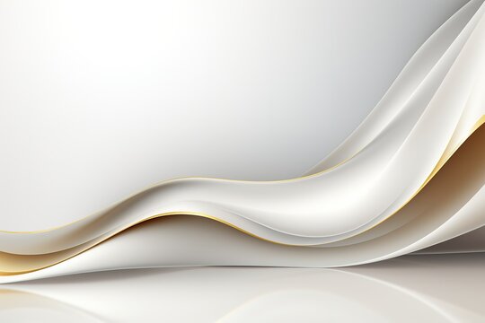 Abstract white and gold wave background.