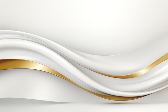 Abstract white and gold wave background.