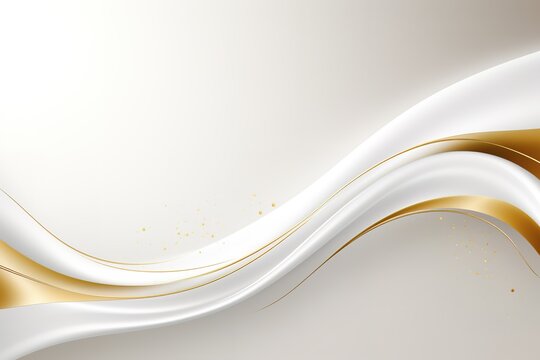 Abstract white and gold wave background.