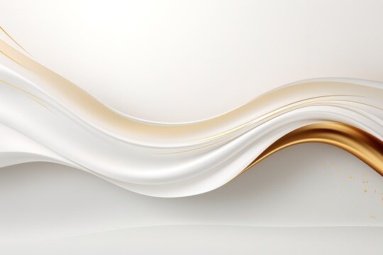 Abstract white and gold wave background.