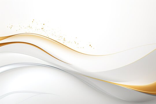 Abstract white and gold wave background.