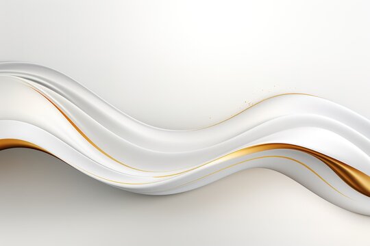 Abstract white and gold wave background.