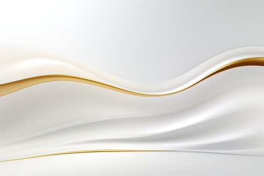 Abstract white and gold wave background.
