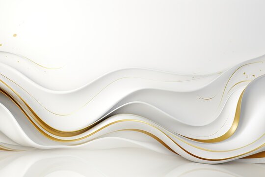 Abstract white and gold wave background.