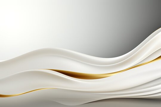 Abstract white and gold wave background.