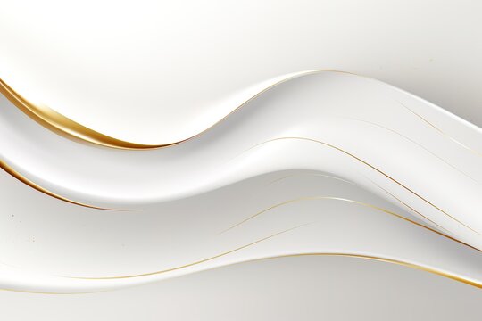 Abstract white and gold wave background.