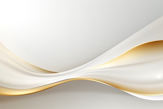 Abstract white and gold wave background.