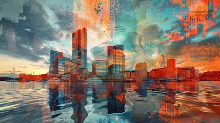 Wall Mural - Cityscape Reflection