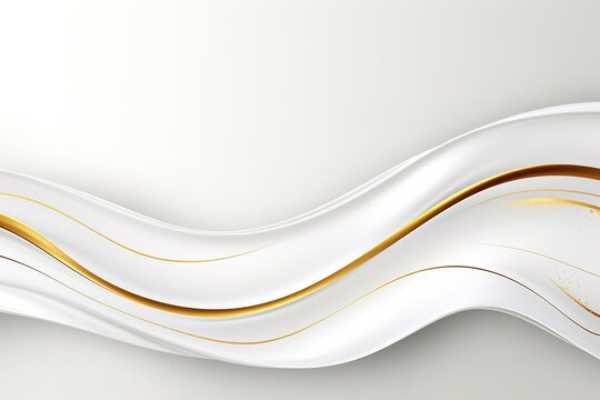 Abstract white and gold wave background.