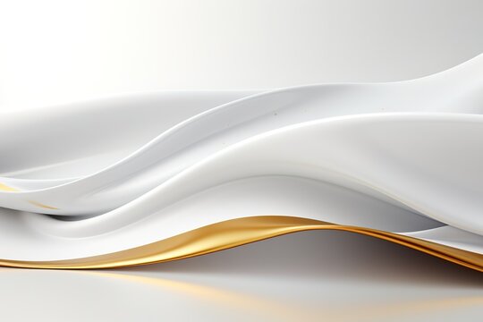 Abstract white and gold wave background.