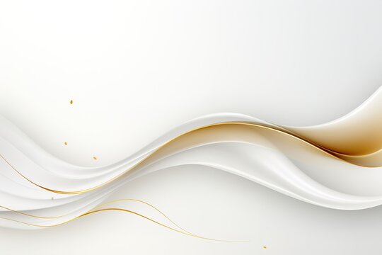 Abstract white and gold wave background.