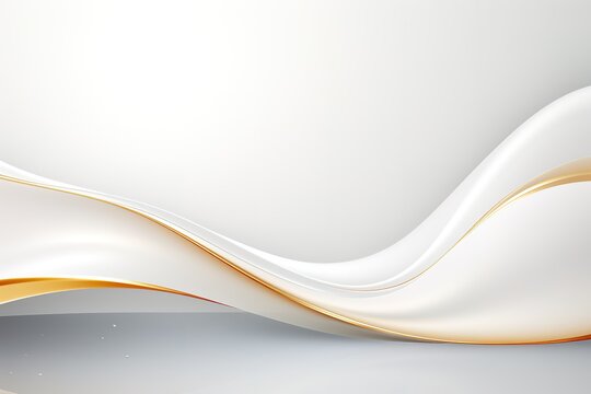 Abstract white and gold wave background.