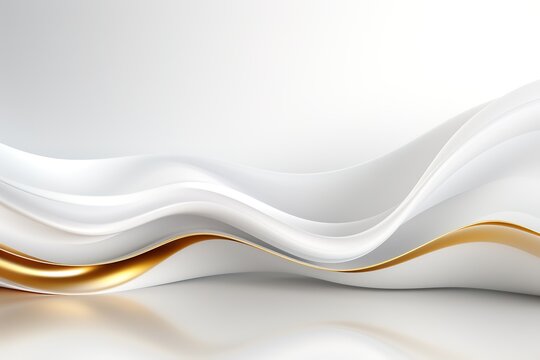 Abstract white and gold wave background.