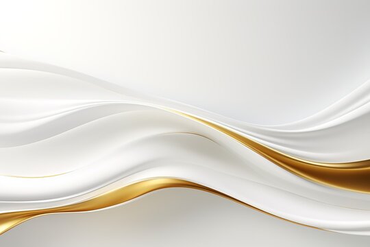 Abstract white and gold wave background.