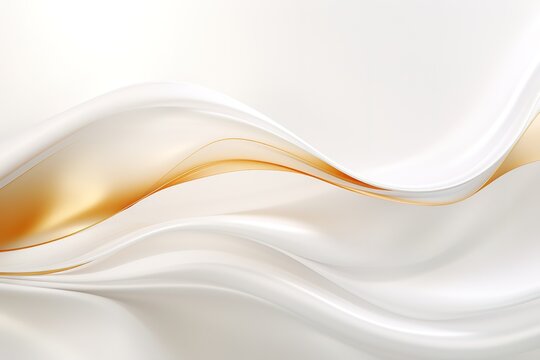 Abstract white and gold wave background.