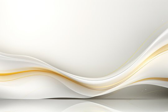 Abstract white and gold wave background.