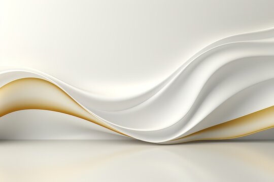 Abstract white and gold wave background.
