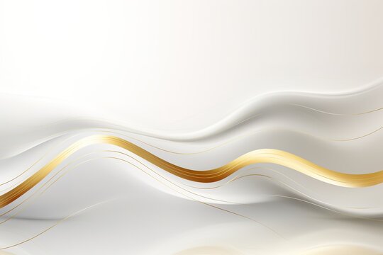 Abstract white and gold wave background.