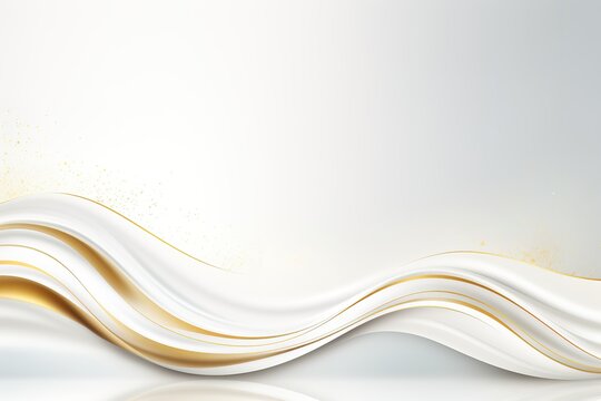 Abstract white and gold wave background.