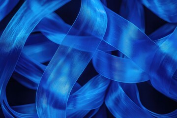 Poster - Abstract swirls of vibrant blue create a mesmerizing visual display, perfect for backgrounds and artistic themes.