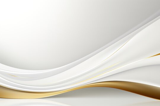 Abstract white and gold wave background.