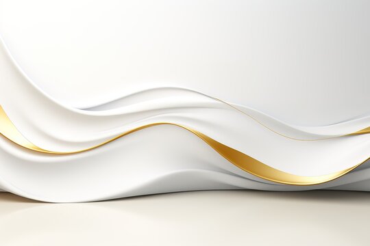 Abstract white and gold wave background.