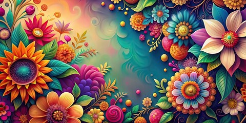 A beautiful abstract floral background with vibrant colors and intricate patterns, abstract, floral, background, colorful