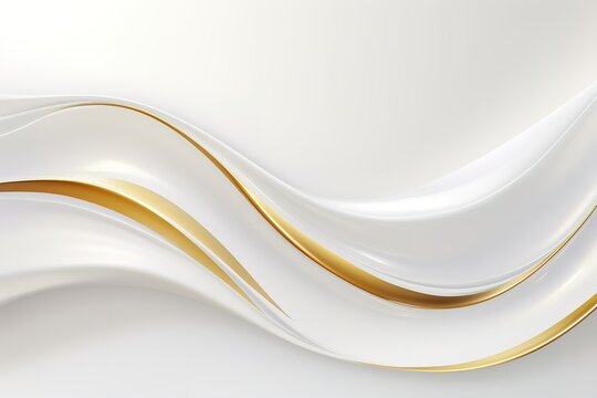 Abstract white and gold wave background.