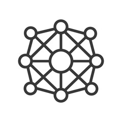 Poster - network of interconnected circles with a central hub