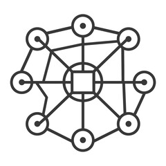 Poster - network with a central hub and multiple connected nodes