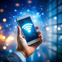 a close-up of a hand holding a smartphone — an example of the latest technological advancement in wi